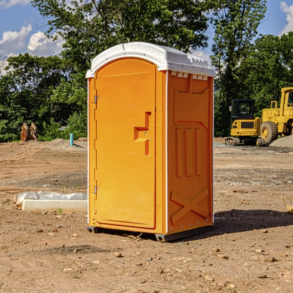 how often are the porta potties cleaned and serviced during a rental period in Camargo OK